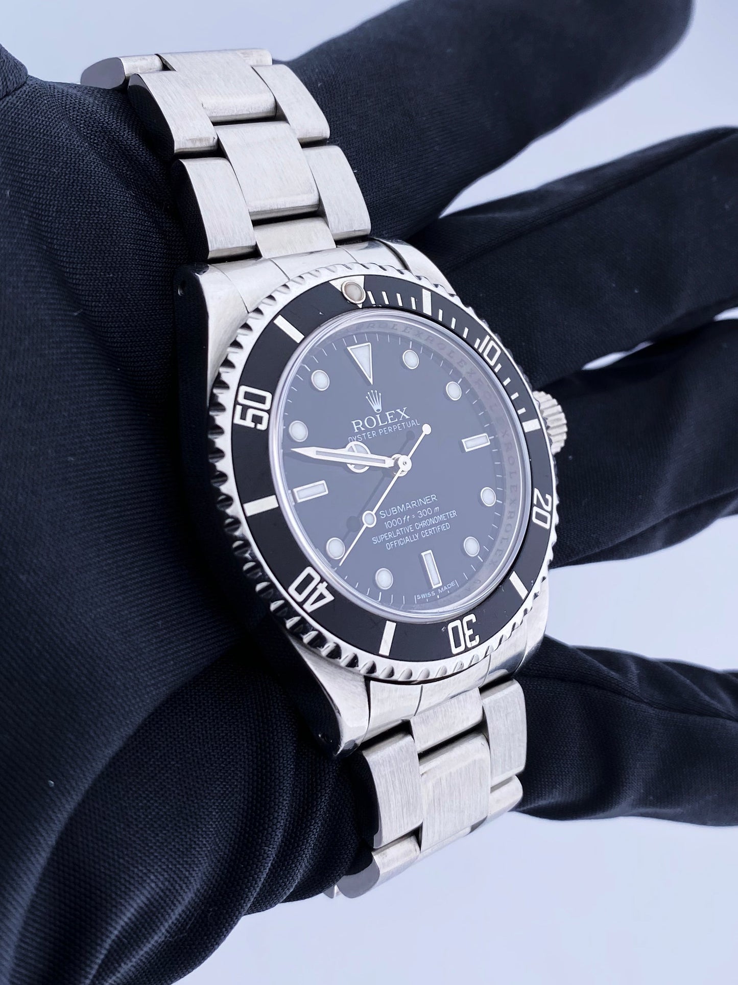 Rolex Oyster Perpetual Submariner 14060M Engraved Rehaut No Date Mens Watch - Wristwatch