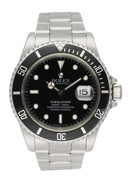 Rolex Oyster Perpetual Submariner 16610 Men's Watch Box & Papers