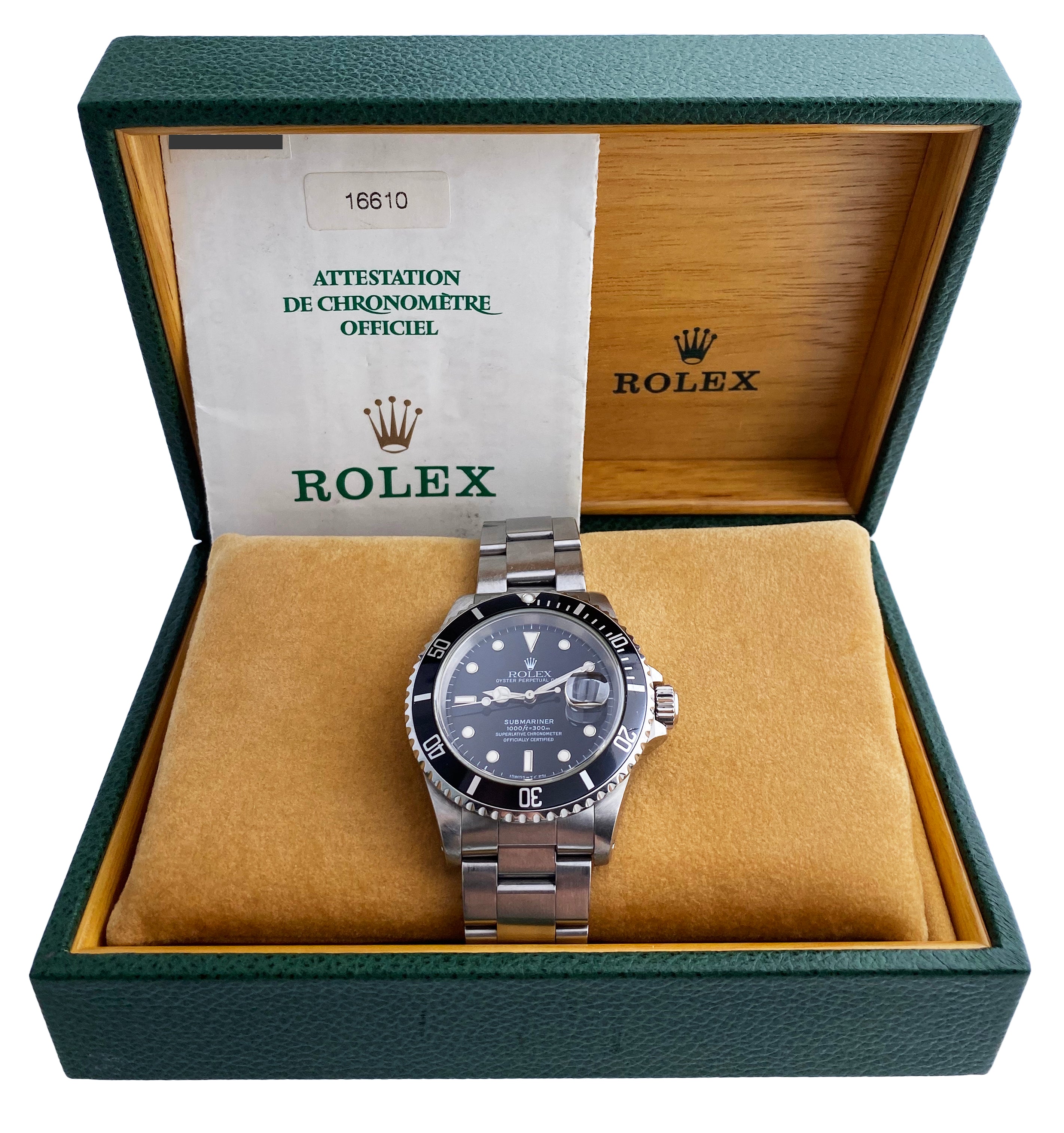 Rolex Oyster Perpetual Submariner 16610 Men's Watch Box & – Phigora