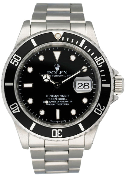 Rolex Oyster Perpetual Submariner Date 16610 Men's Watch Box & Papers