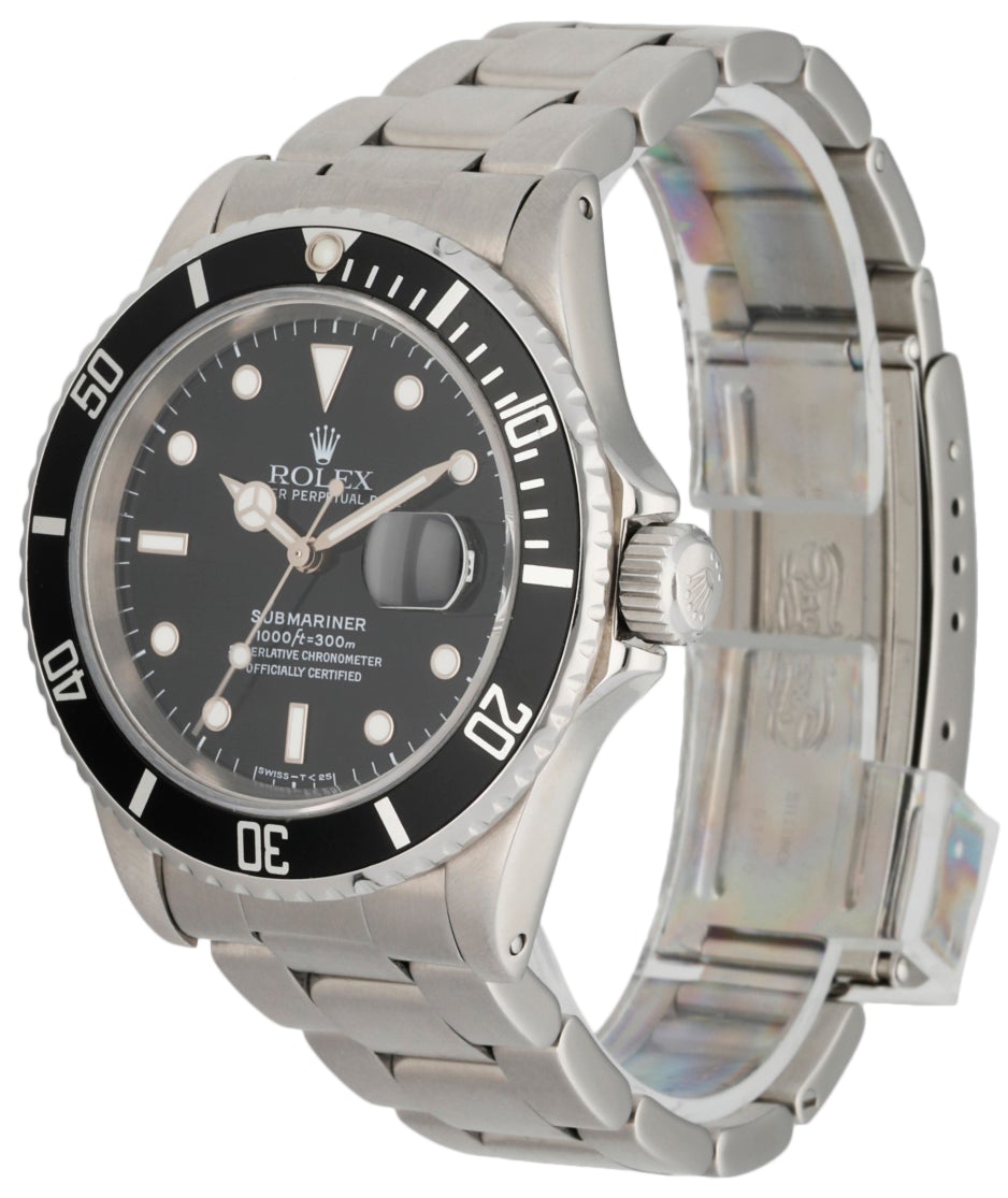 Rolex Oyster Perpetual Submariner Date 16610 Men's Watch Box & Papers