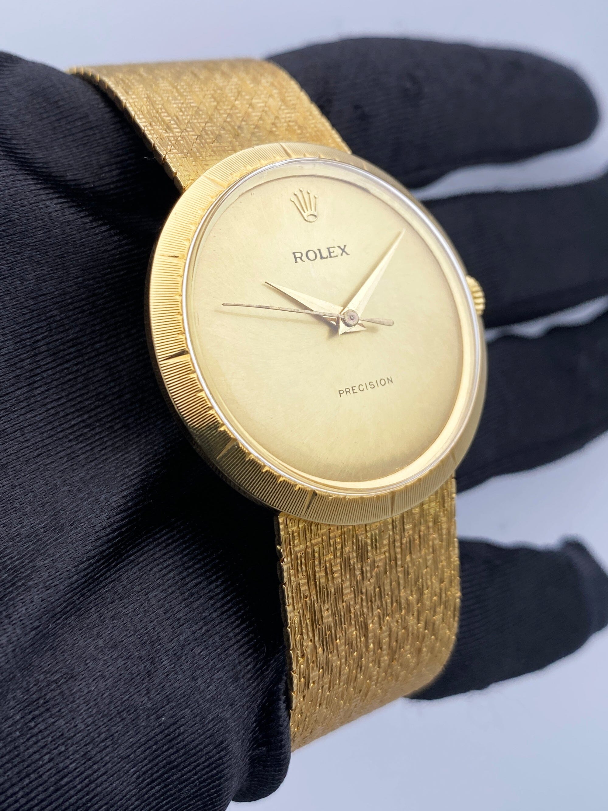Rolex Precision 9919 Champagne Dial 18K Yellow Gold Vintage – Phigora