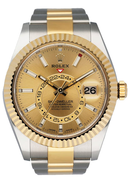 Rolex Sky Dweller 326933 Champagne Dial Mens Watch Box Papers - Virtual
