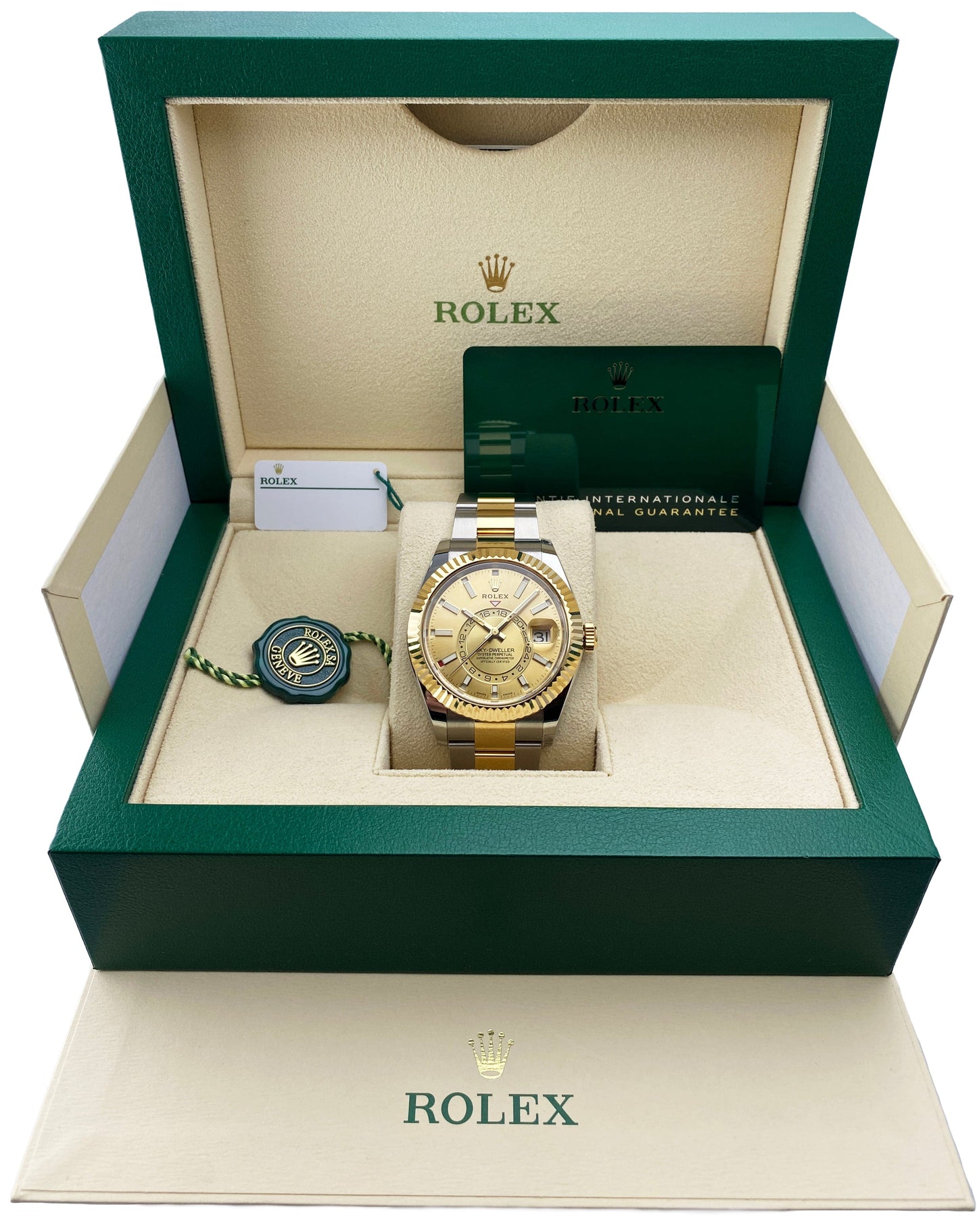Rolex Sky Dweller 326933 Champagne Dial Mens Watch Box Papers - Virtual