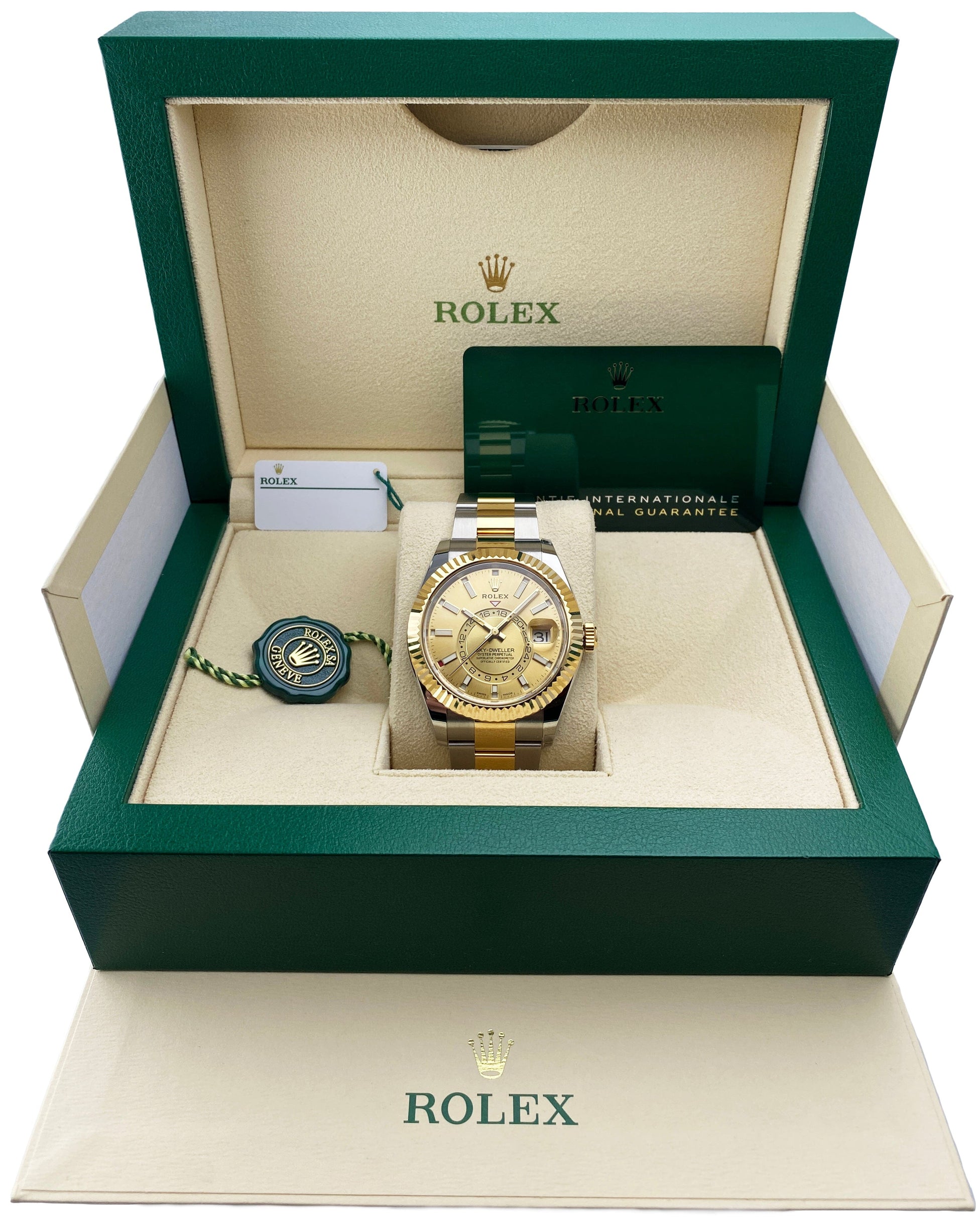 Rolex Sky Dweller 326933 Champagne Dial Mens Watch Box Papers - Virtual