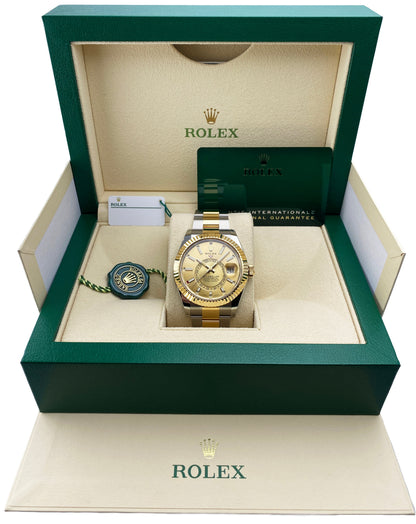 Rolex Sky Dweller 326933 Champagne Dial Mens Watch Box Papers - Virtual