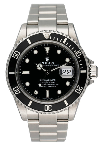 Rolex Submariner Date 16610 Mens Watch Box Papers