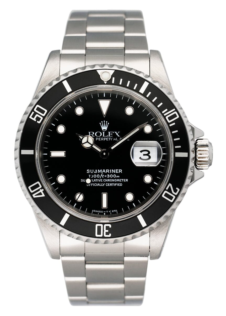 Rolex Submariner Date 16610 Mens Watch Box Papers