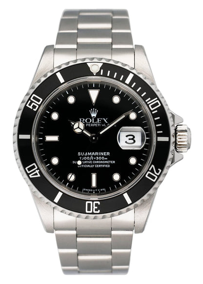Rolex Submariner Date 16610 Mens Watch Box Papers