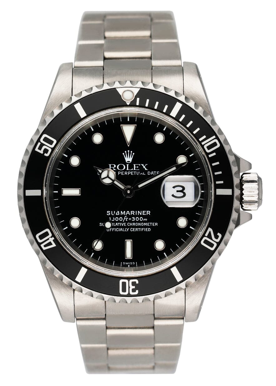 Rolex Submariner Date 16610 Mens Watch Box Papers