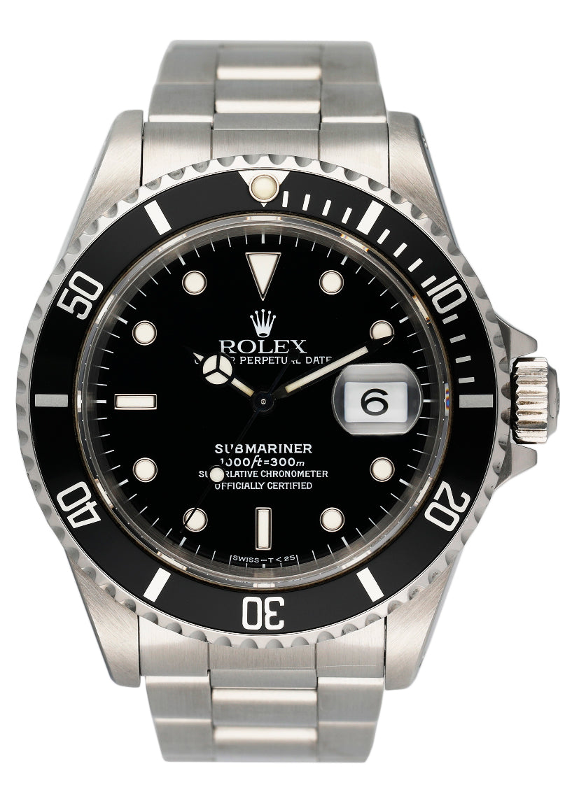 Rolex Submariner Date 16610 Mens Watch Box Papers - Virtual