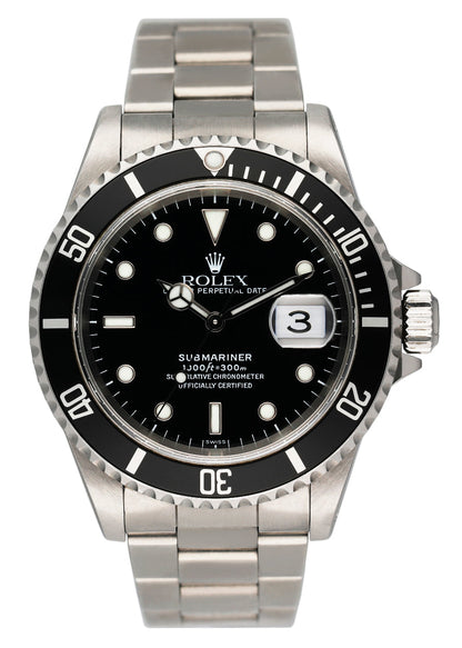 Rolex Submariner Date 16610 Mens Watch Box Papers
