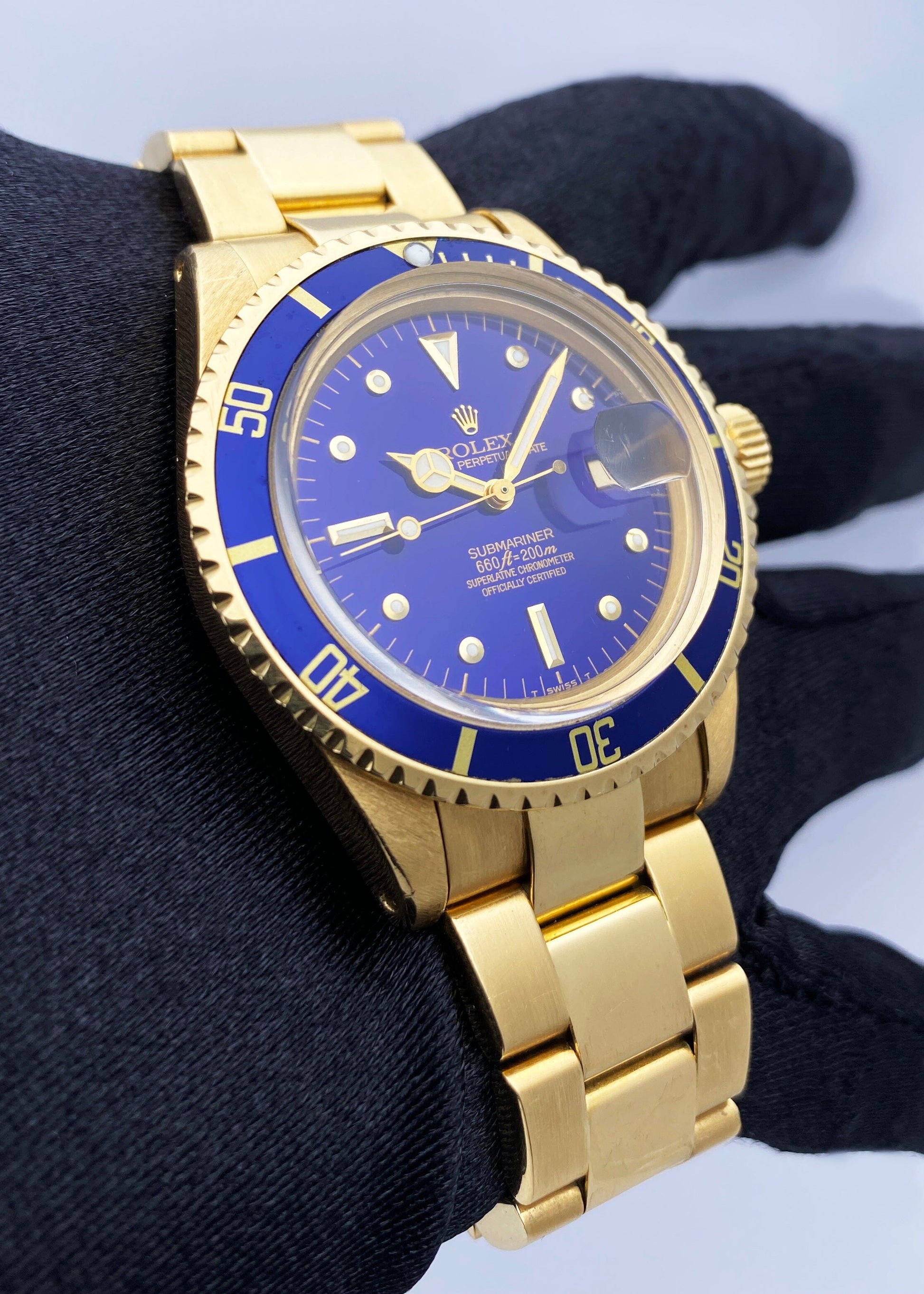 Rolex Submariner Date 1680 Blue Nipple Dial Mens Watch - Wristwatch