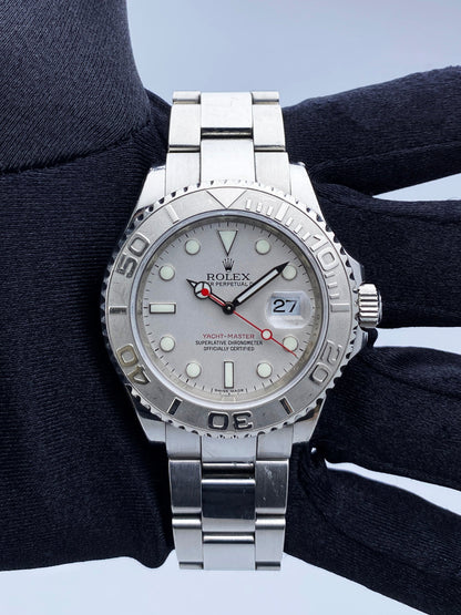 Rolex Yacht Master 16622 Platinum Bezel Mens Watch Box Papers