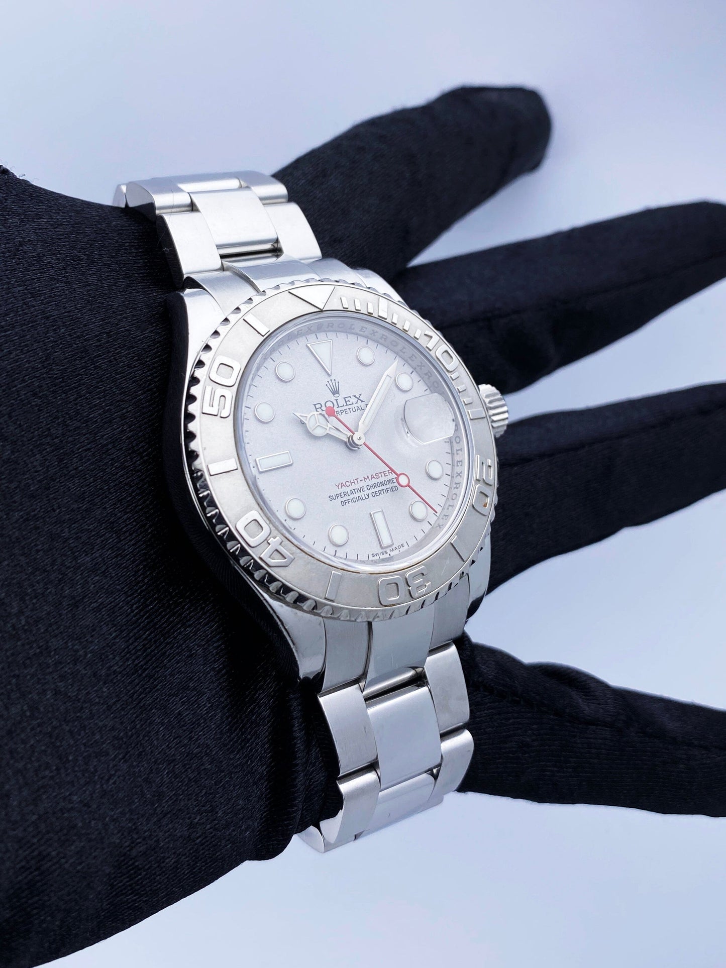 Rolex Yacht Master 16622 Platinum Bezel Mens Watch Box & Papers - Virtual