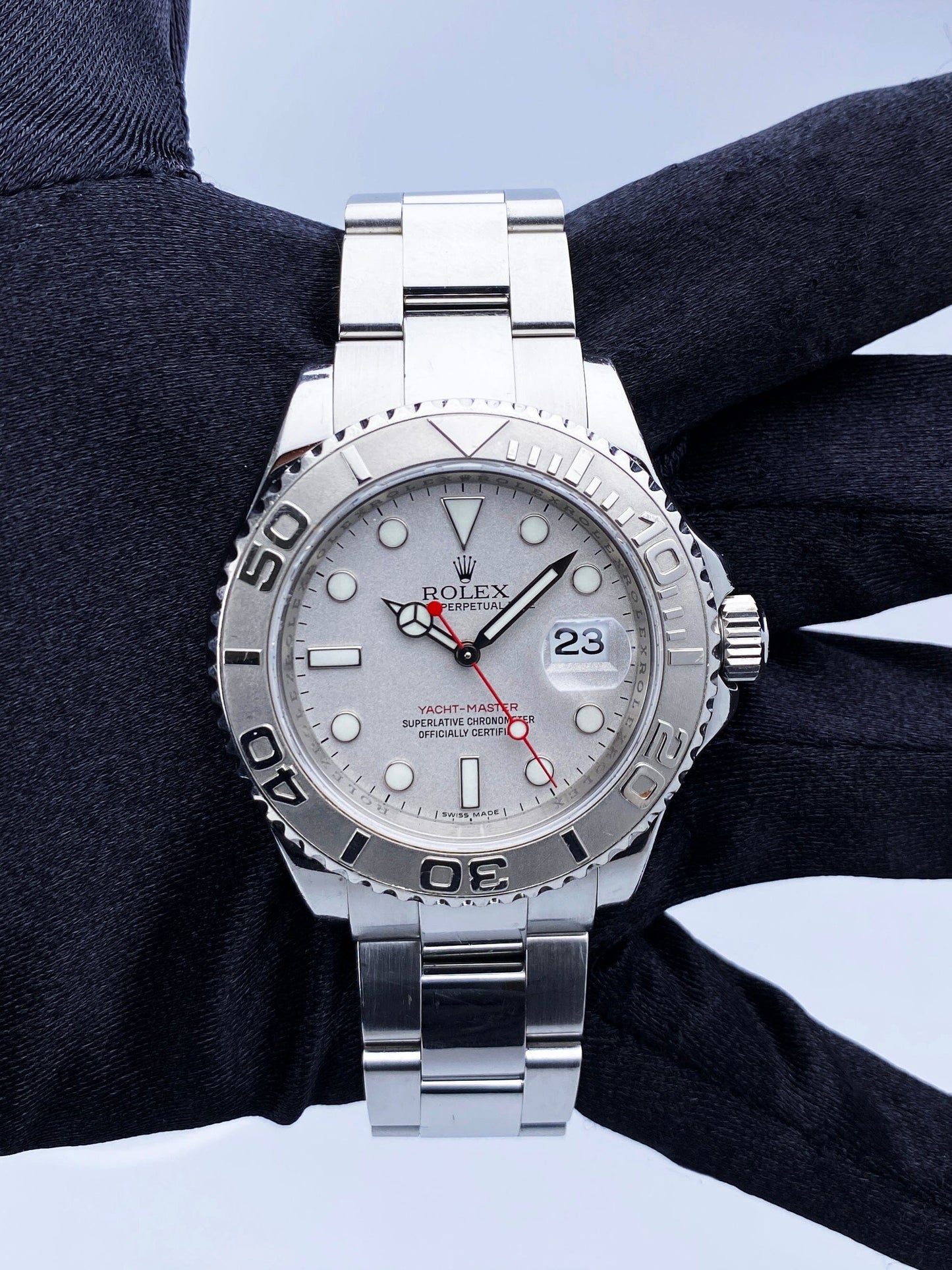Rolex Yacht Master 16622 Platinum Bezel Mens Watch Box & Papers - Virtual