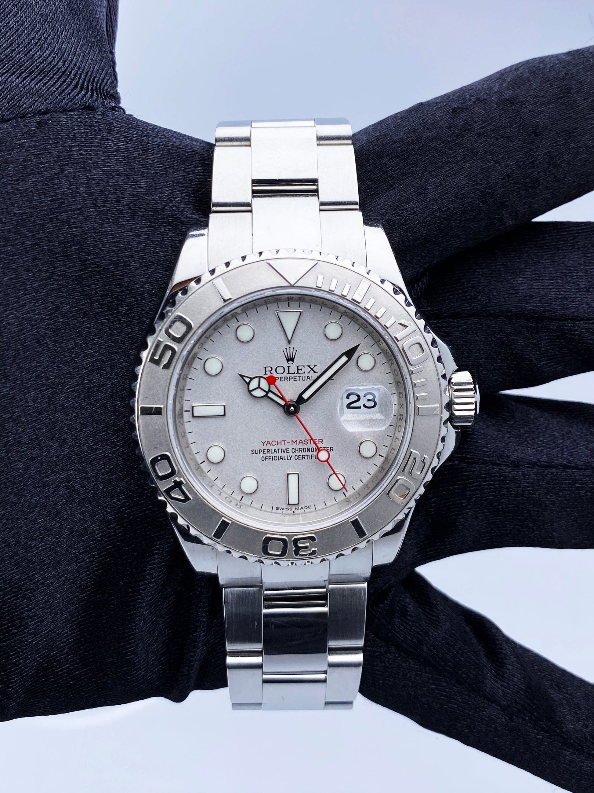 Rolex Yacht Master 16622 Platinum Bezel Mens Watch Box & Papers - Virtual