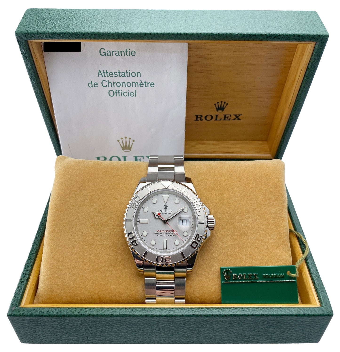 Rolex Yacht Master 16622 Platinum Bezel Mens Watch Box Papers - Virtual