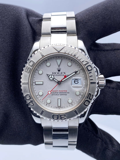 Rolex Yacht Master 16622 Platinum Bezel Mens Watch Box Papers