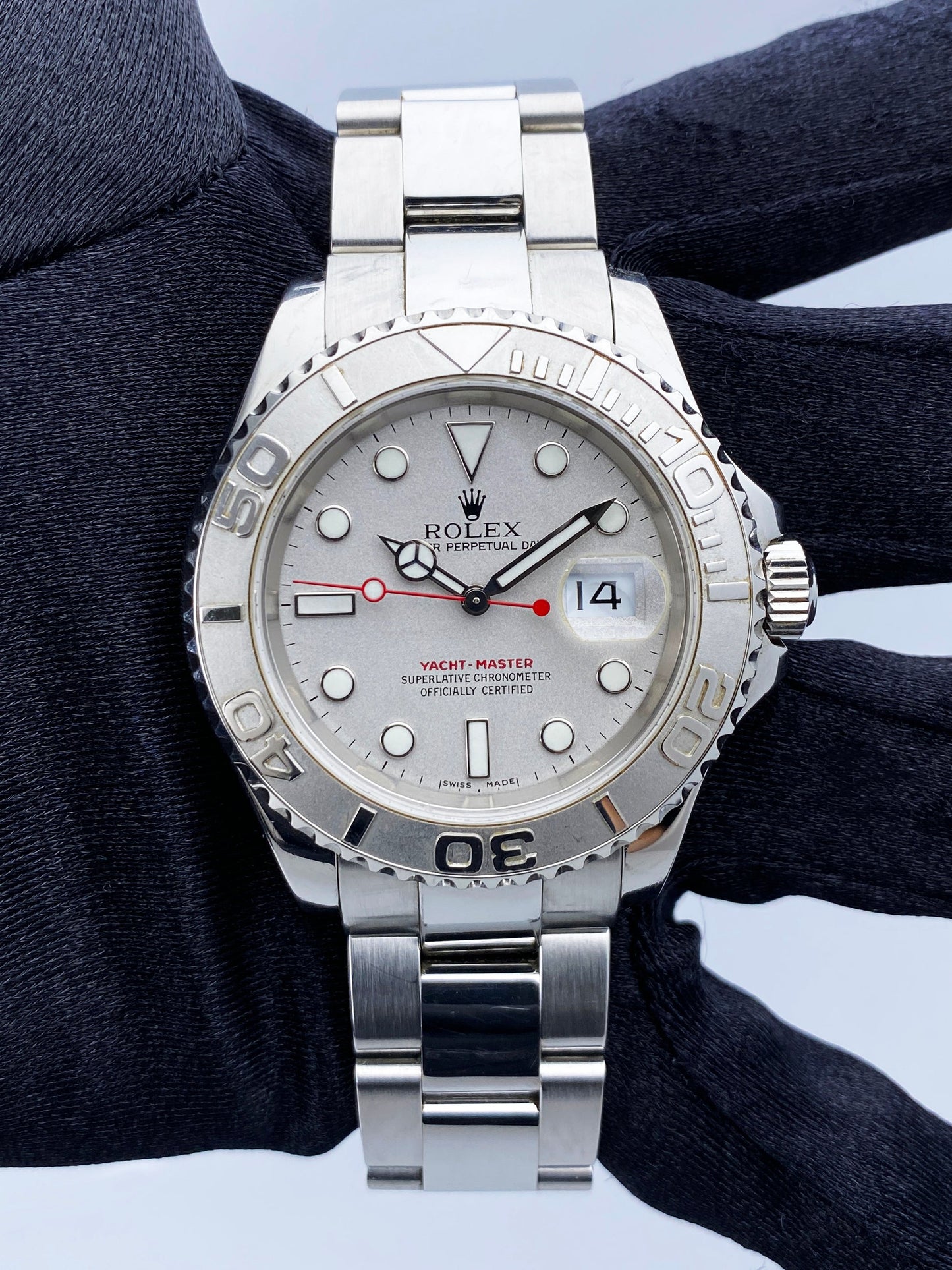Rolex Yacht Master 16622 Platinum Bezel Watch Box Papers - Wristwatch