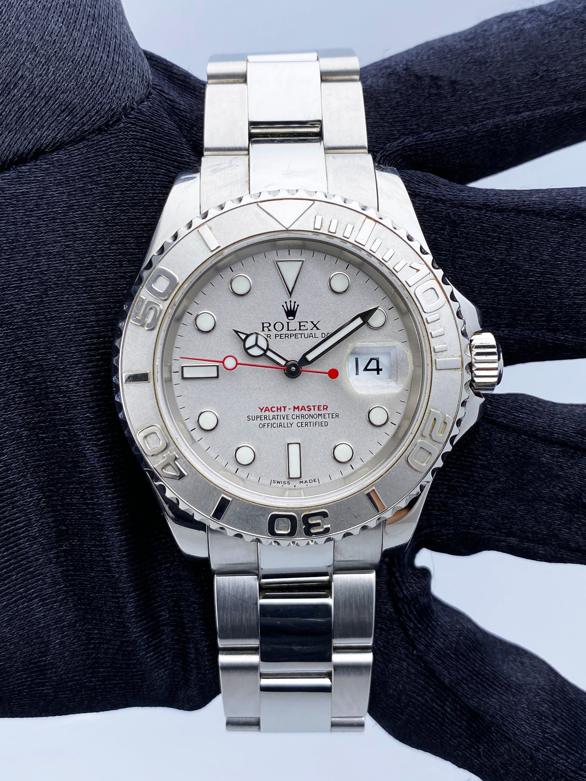 Rolex Yacht Master 16622 Platinum Bezel Watch Box Papers - Wristwatch