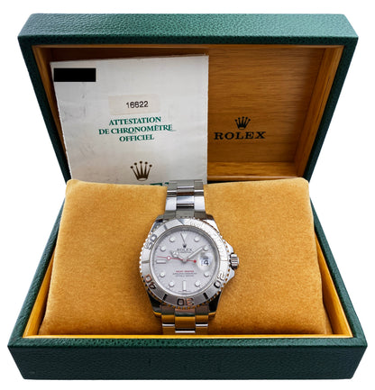 Rolex Yacht Master 16622 Platinum Bezel Watch Box Papers - Wristwatch
