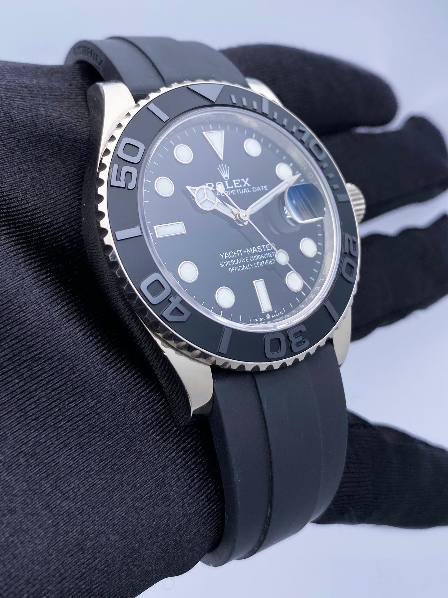 Rolex Yacht-Master 226659 Black Dial 18K White Gold Watch Box Papers