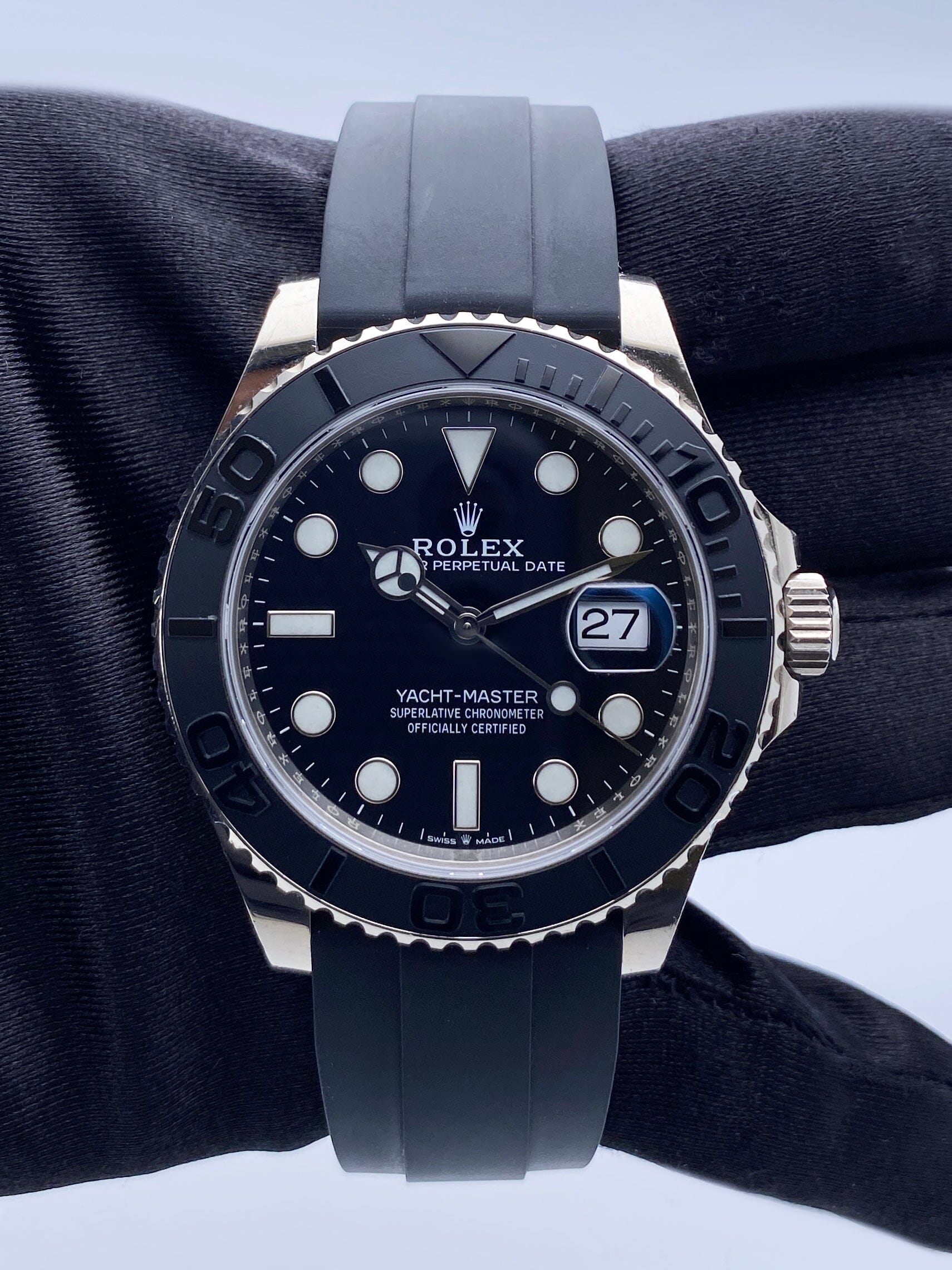 Rolex Yacht-Master 226659 Black Dial 18K White Gold Watch Box Papers