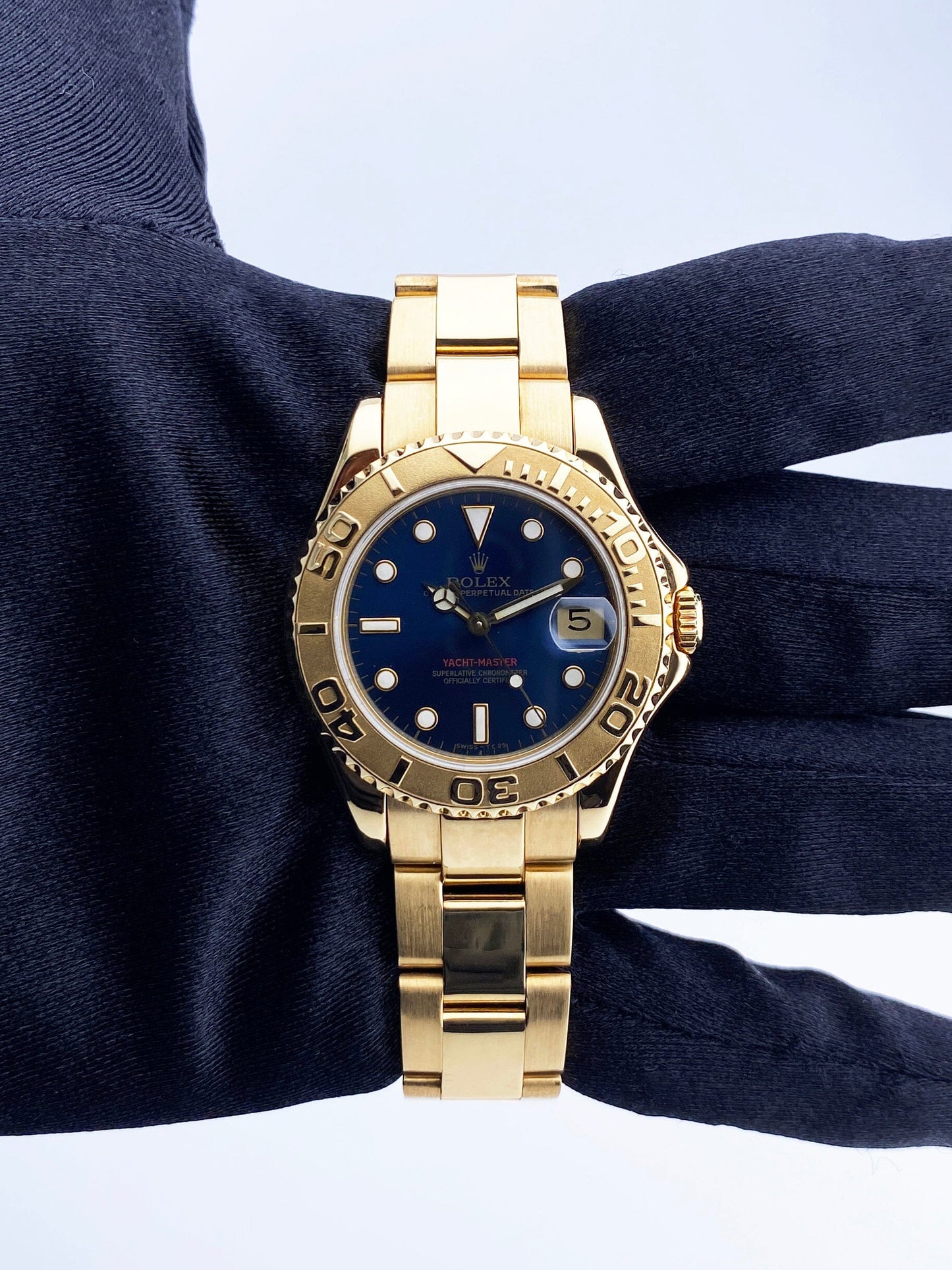 Rolex Yacht Master 68628 Blue Dial 18K Yellow Gold Watch