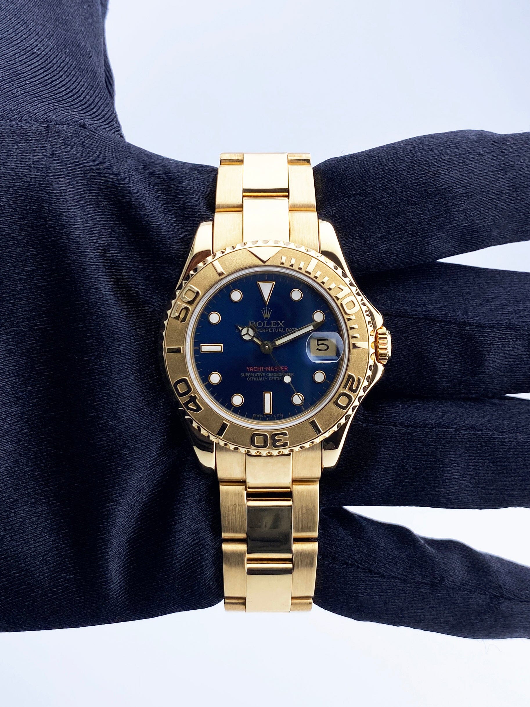 Rolex Yacht Master 68628 Blue Dial 18K Yellow Gold Watch