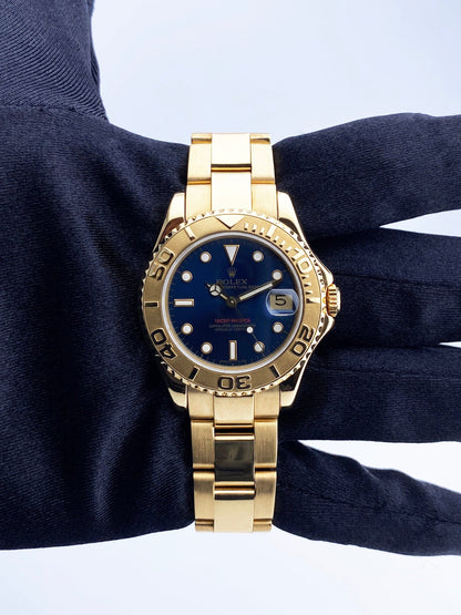 Rolex Yacht Master 68628 Blue Dial 18K Yellow Gold Watch