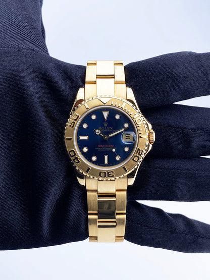 Rolex Yacht Master 68628 Blue Dial 18K Yellow Gold Watch