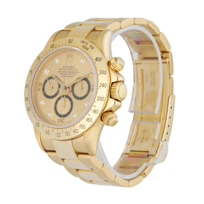 Rolex ’Zenith’ Daytona 16528 Diamond Dial 18K Yellow Gold Men’s Watch - Wristwatch