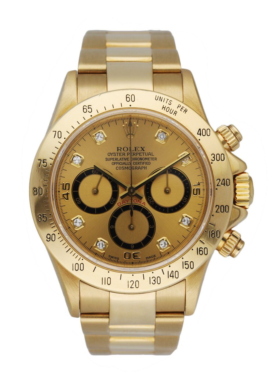 Rolex ’Zenith’ Daytona 16528 Diamond Dial 18K Yellow Gold Men’s Watch - Wristwatch