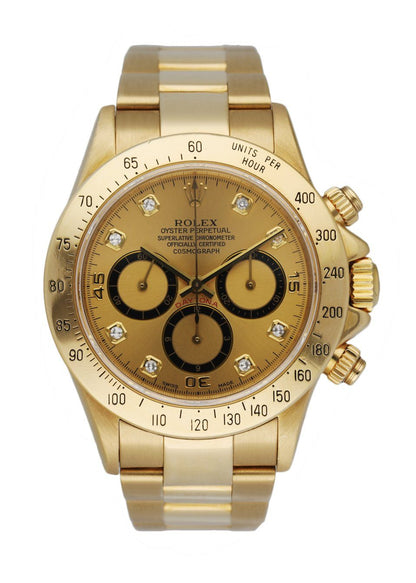 Rolex ’Zenith’ Daytona 16528 Diamond Dial 18K Yellow Gold Men’s Watch - Wristwatch