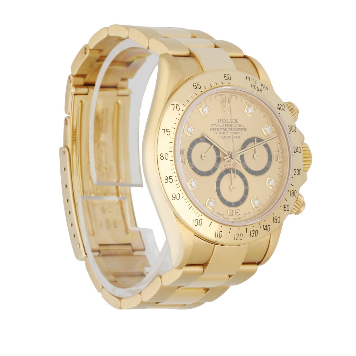 Rolex ’Zenith’ Daytona 16528 Diamond Dial 18K Yellow Gold Men’s Watch - Wristwatch
