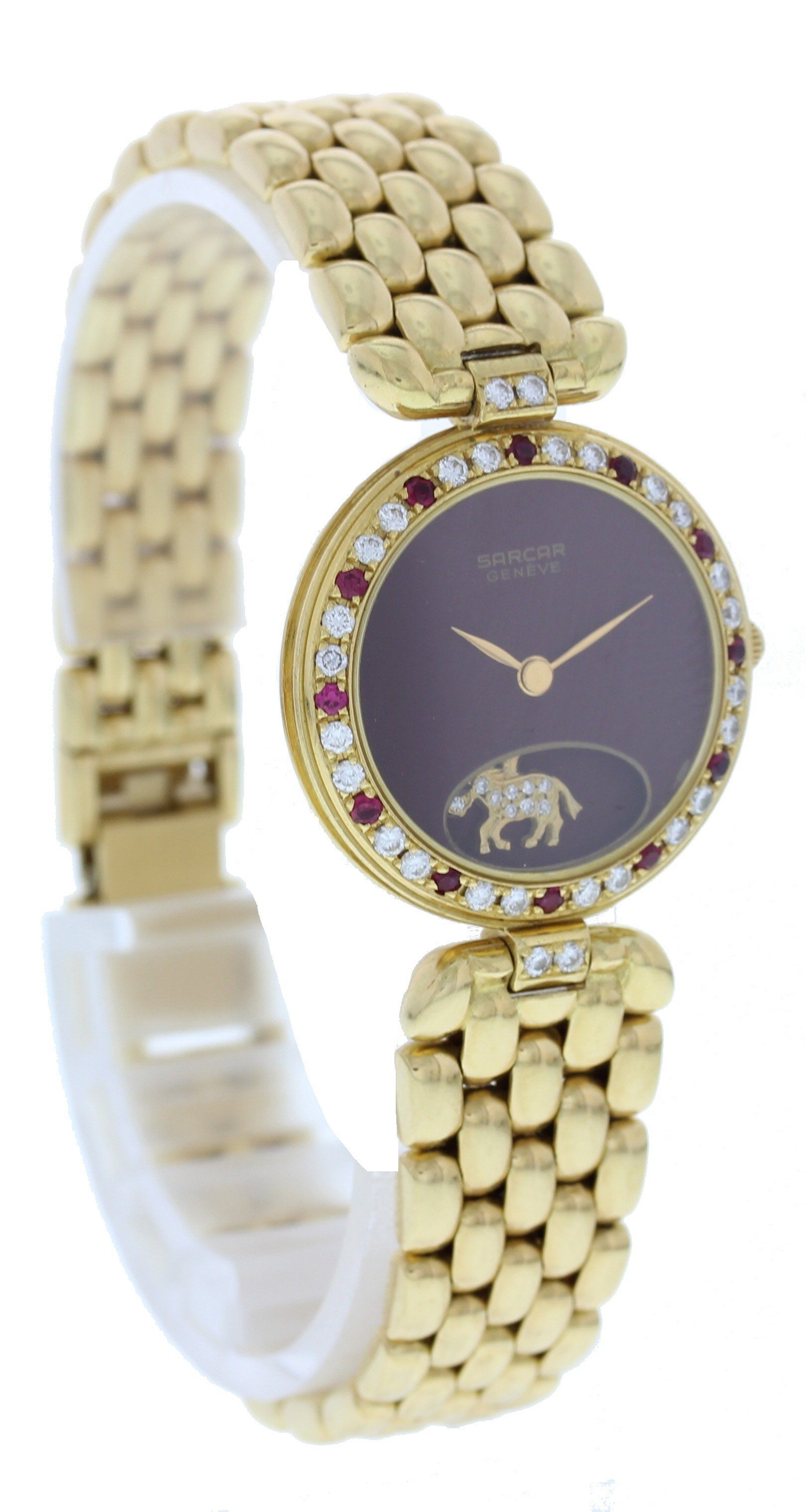 Sarcar Geneve 18K Yellow Gold Diamonds And Rubies Watch - Virtual