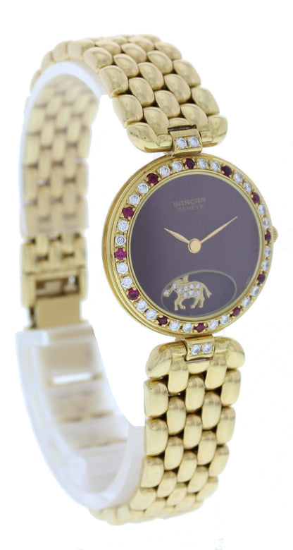 Sarcar Geneve 18K Yellow Gold Diamonds And Rubies Watch - Virtual