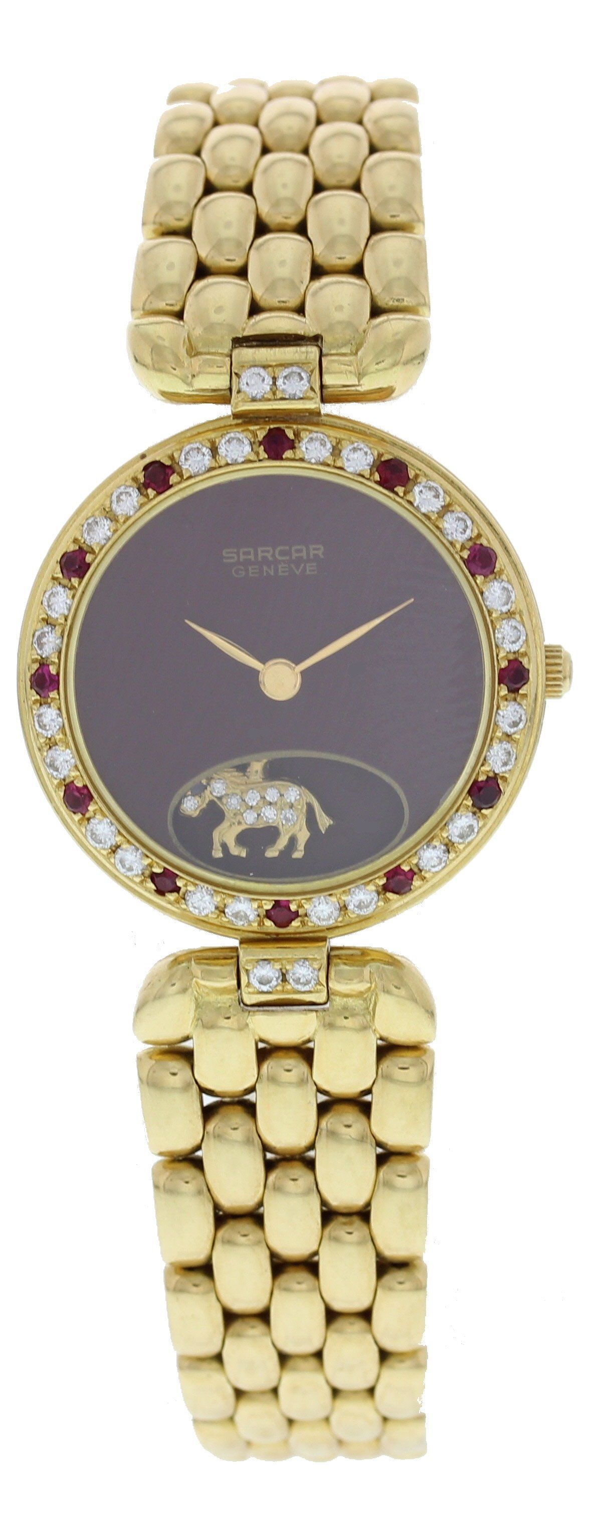 Sarcar Geneve 18K Yellow Gold Diamonds And Rubies Watch - Virtual