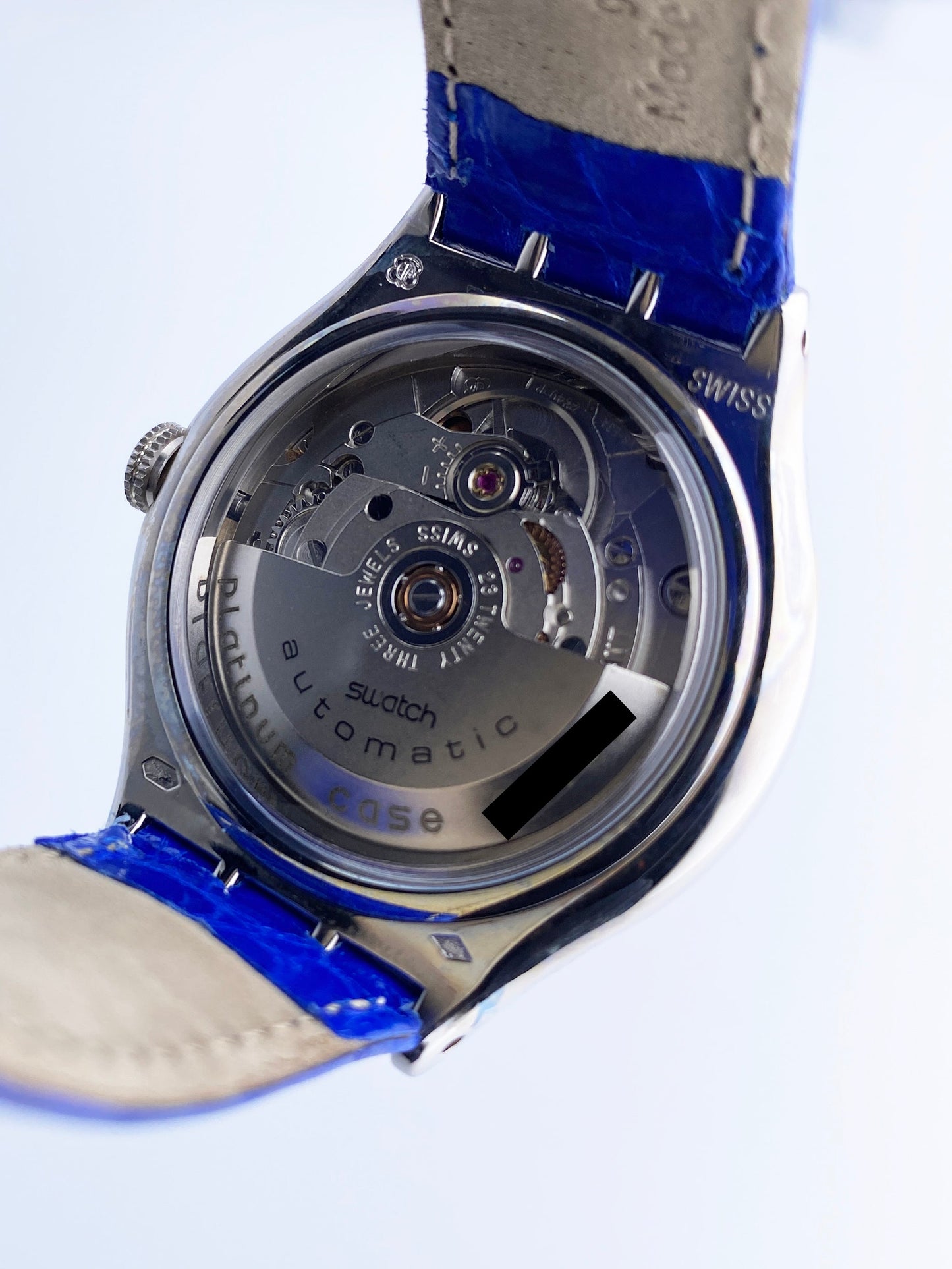 Swatch Tresor Magique SAZ101 Platinum Mens Watch Box Papers - Wristwatch