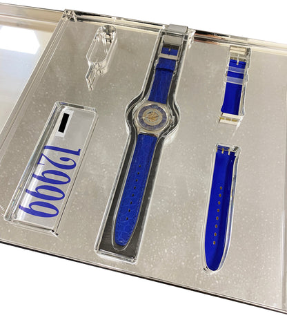 Swatch Tresor Magique SAZ101 Platinum Mens Watch Box Papers - Wristwatch