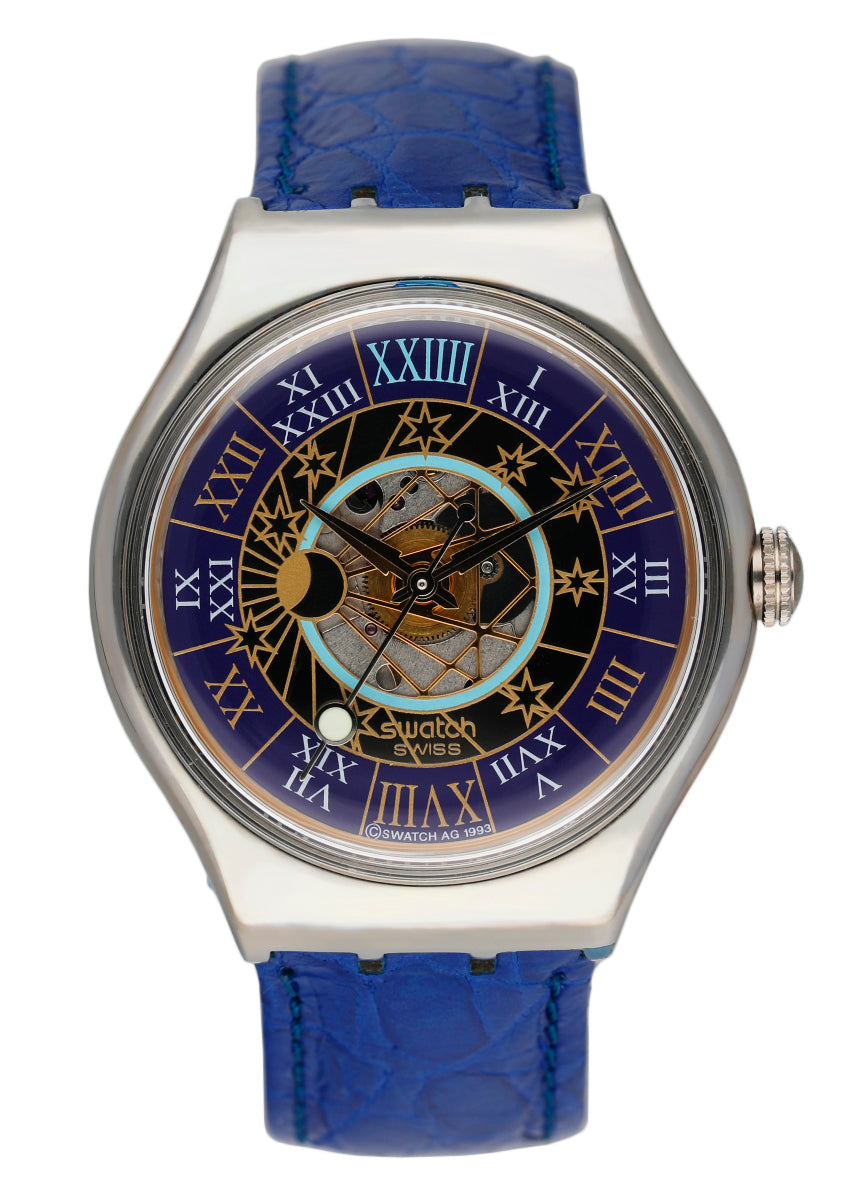 Swatch Tresor Magique SAZ101 Platinum Mens Watch Box Papers - Wristwatch