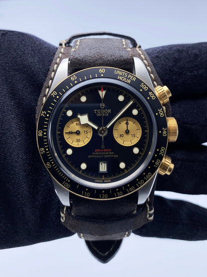 Tudor Heritage Black Bay Chronograph 79363N Mens Watch Box Papers