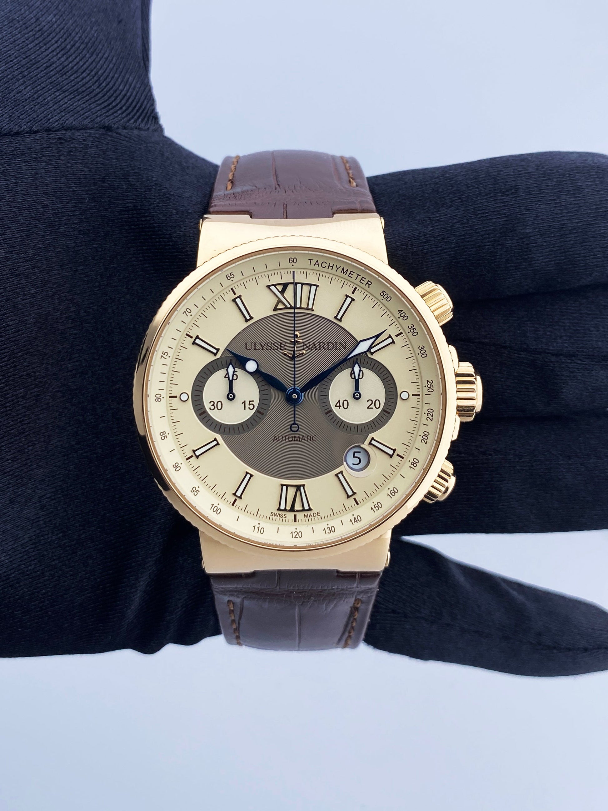 Ulysse Nardin Maxi Marine 356-66 18K Rose Gold Mens Watch - Wristwatch