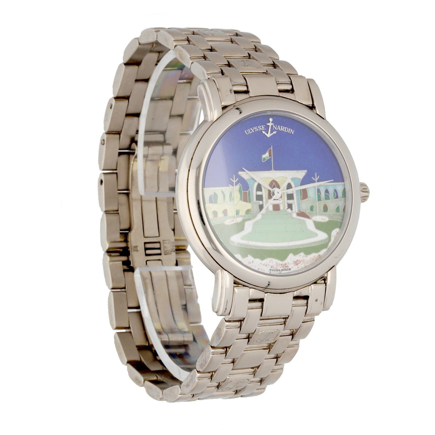 Ulysse Nardin San Marco 130-77-9 Cloisonne Dial 18K White Gold Watch - Wristwatch