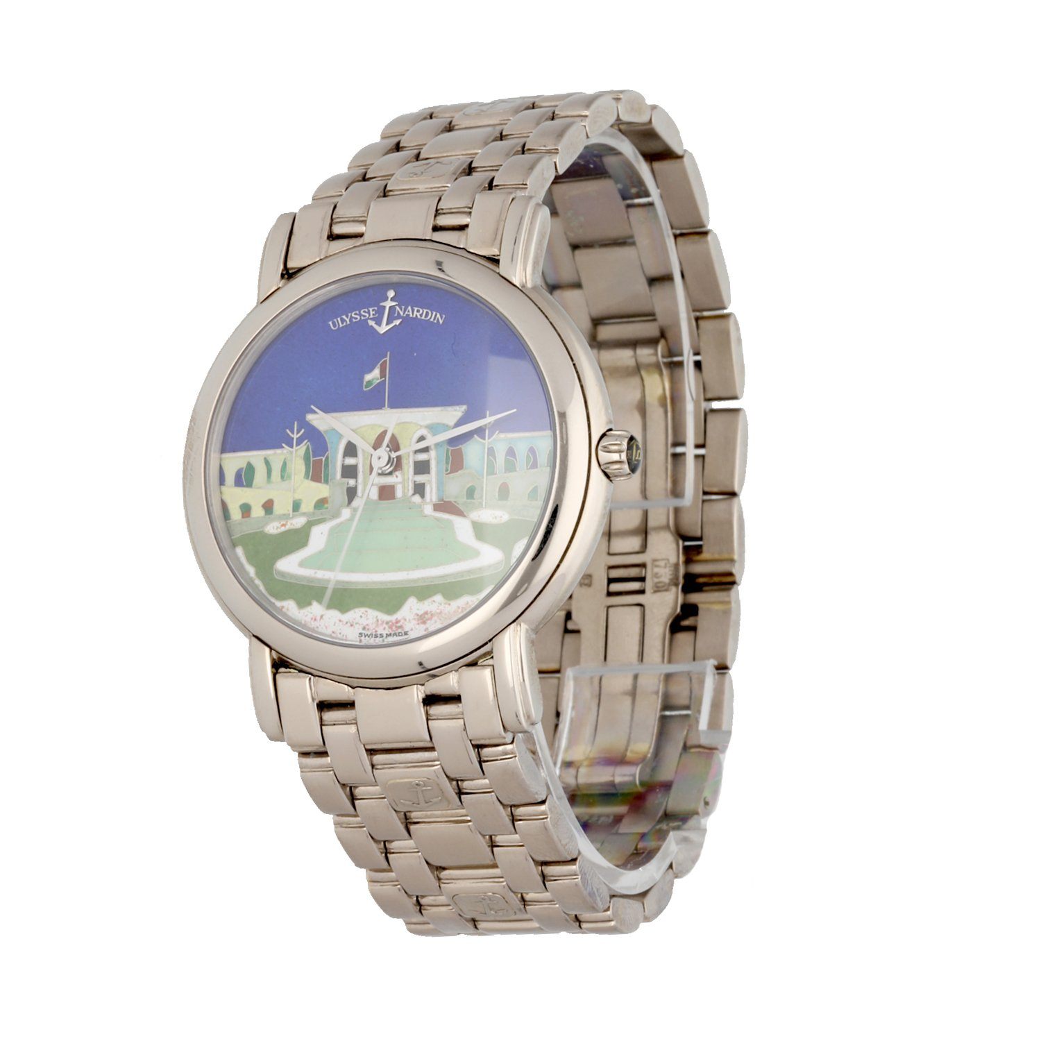 Ulysse Nardin San Marco 130-77-9 Cloisonne Dial 18K White Gold Watch - Wristwatch
