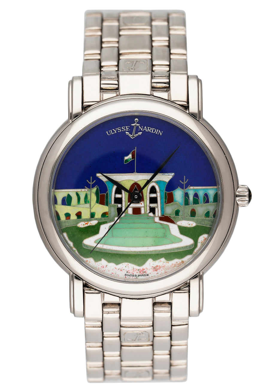 Ulysse Nardin San Marco 130-77-9 Cloisonne Dial 18K White Gold Watch - Wristwatch