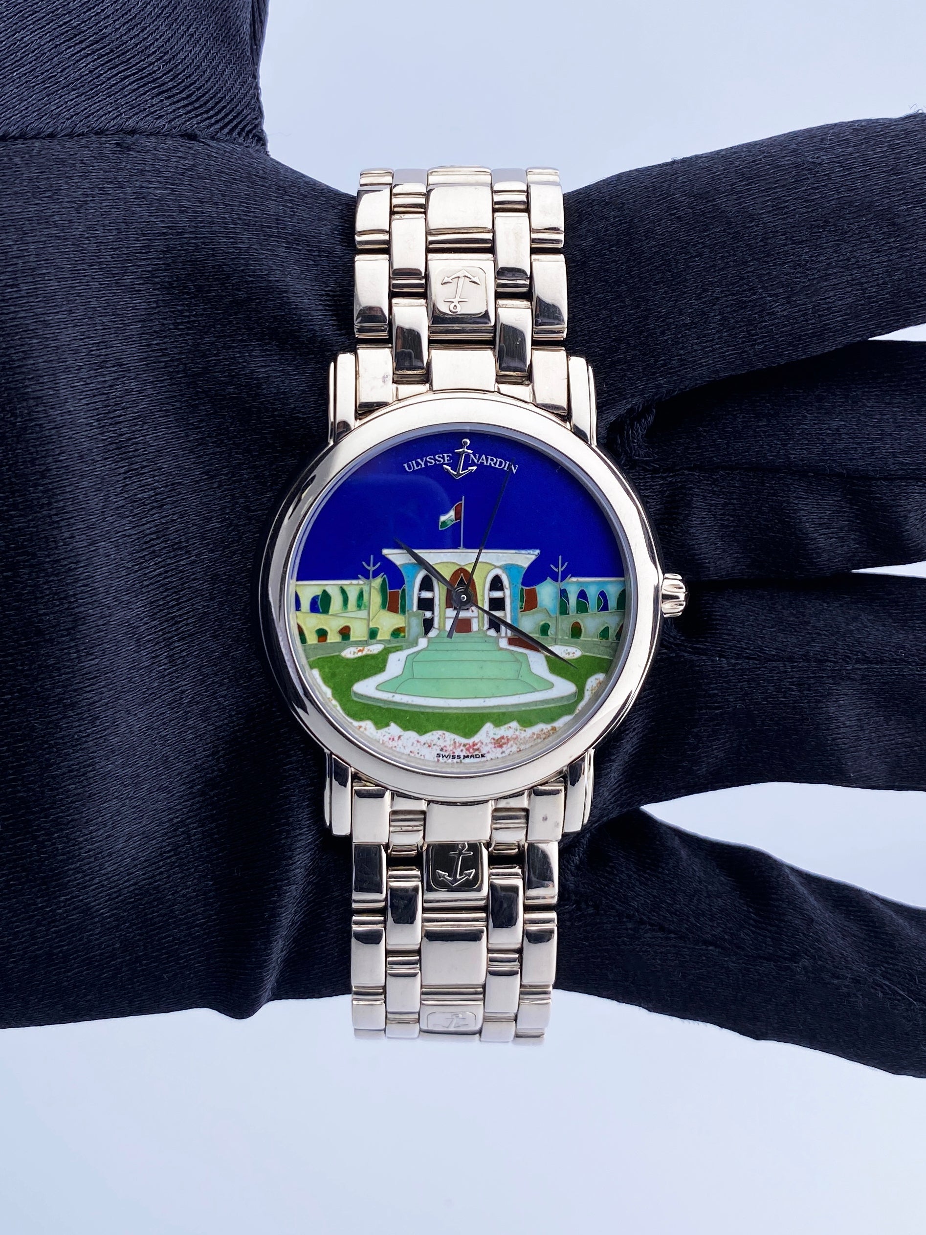 Ulysse Nardin San Marco 130-77-9 Cloisonne Dial 18K White Gold Watch - Wristwatch