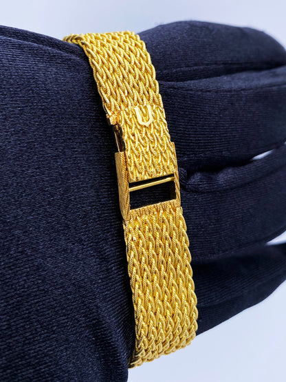 Universal Malachite Dial Diamond Bezel & 18K Yellow Gold Ladies Watch - Virtual