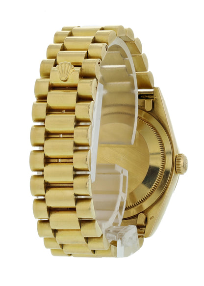 Rolex Day-Date President 18238 Wood Dial 18k Yellow Gold Mens Watch